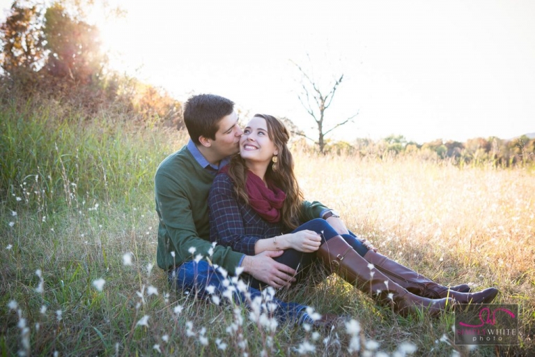 Tulsa Oklahoma fall engagement photos outside grass
