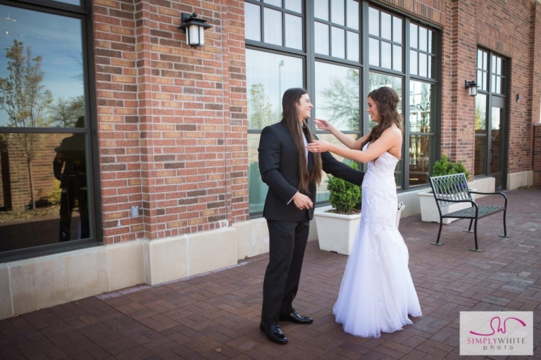 Magan + Alphus Wedding Photography at Noah's Event Venue Tulsa - First Look