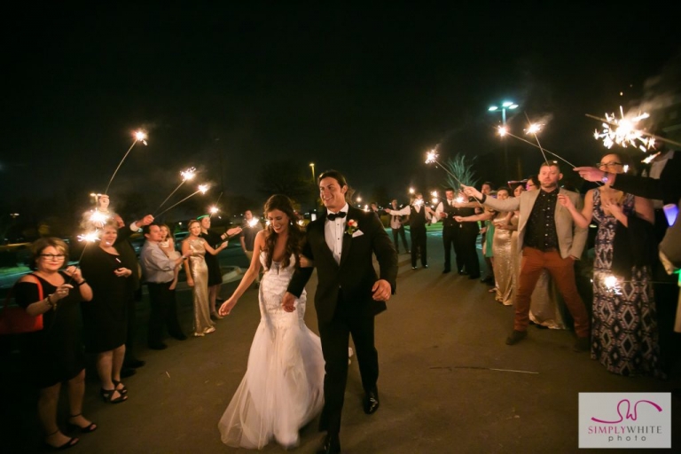 Grand exit at Noah's Event Venue, Simply White wedding photography Tulsa